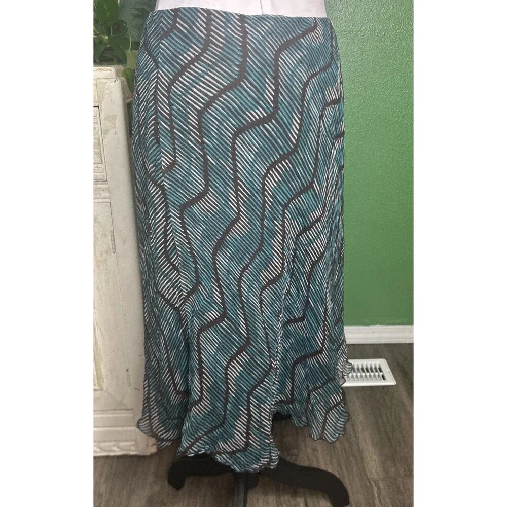 Vtg Y2K Asymmetric Bias Silk Slip Skirt-Medium 90s Grunge Fairy Boho Whimsical